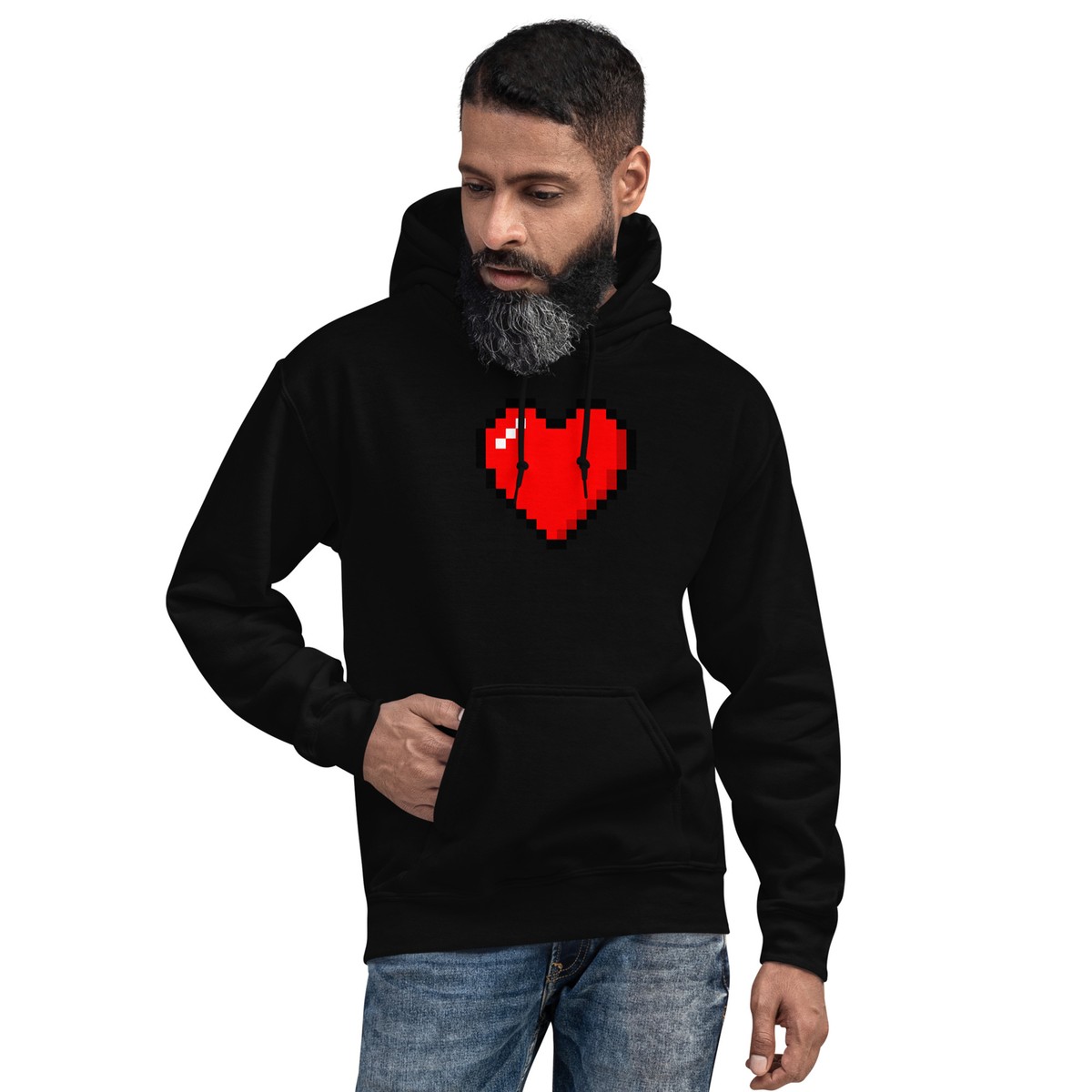 Retro 8 Bit Video Game Pixelated Heart Unisex Hoodie Sweatshirt | eBay