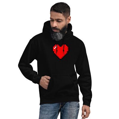 *p(R)ojectR® Heart P Hoodie Broken Heart All Over Print Long Sleeve Hoodie- Sky Blue