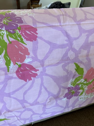 2 Vintage Burlington House Gold Star Pillowcases KING Floral Lavender Pink Retro - Picture 5 of 8