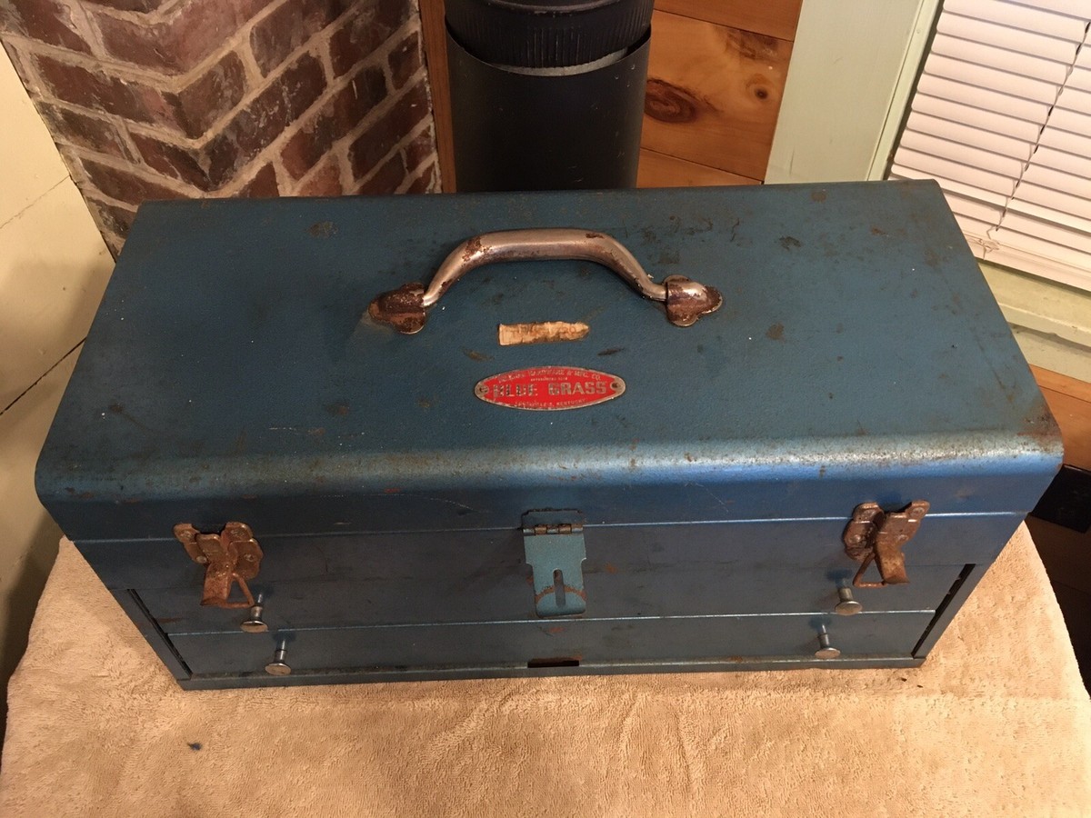 Nice Rare Vintage BELKNAP Blue Grass Two Drawer Tool Box! | eBay