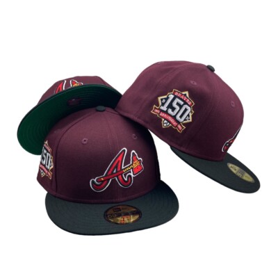 Atlanta Brave 150 Anniversary Side Patch New Era59 fifty Fitted Hat cap