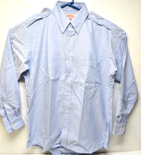 Red Kap Mens Med. Work Shirt 44" Chest 15.5 Neck Blue Shoulder Strap Long Sleeve