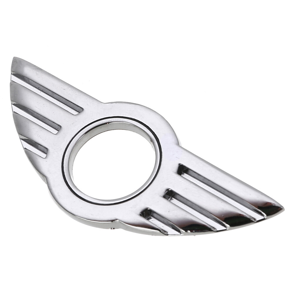 Silver Chrome 3D Emblem Car Door Pin Lock Wing Badge Sticker Car