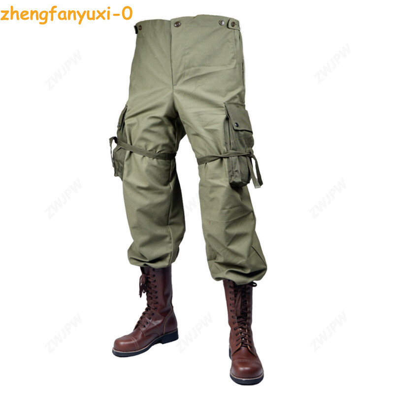 Retro WW2 US M43 Green Pants Military Tactical Outdoor Field Trousers NO SHOES