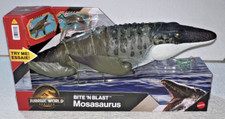 JURASSIC WORLD REBIRTH BITE N BLAST MOSASAURUS  MINI DILOPHOSAURUS NEW RELEASE