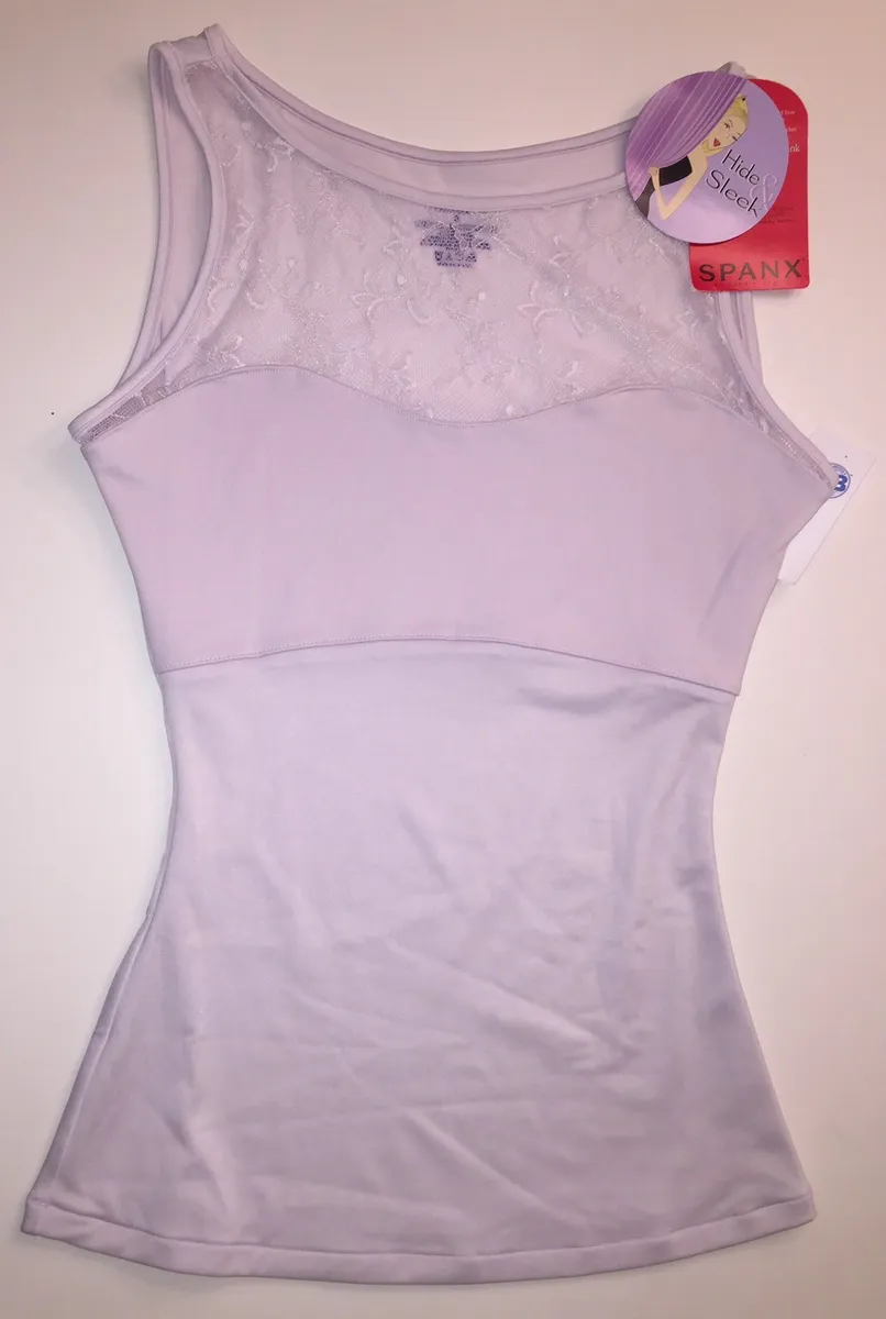 SPANX Lace Camisole Hide and Sleek Smoothing Stretch Tank Lilac or