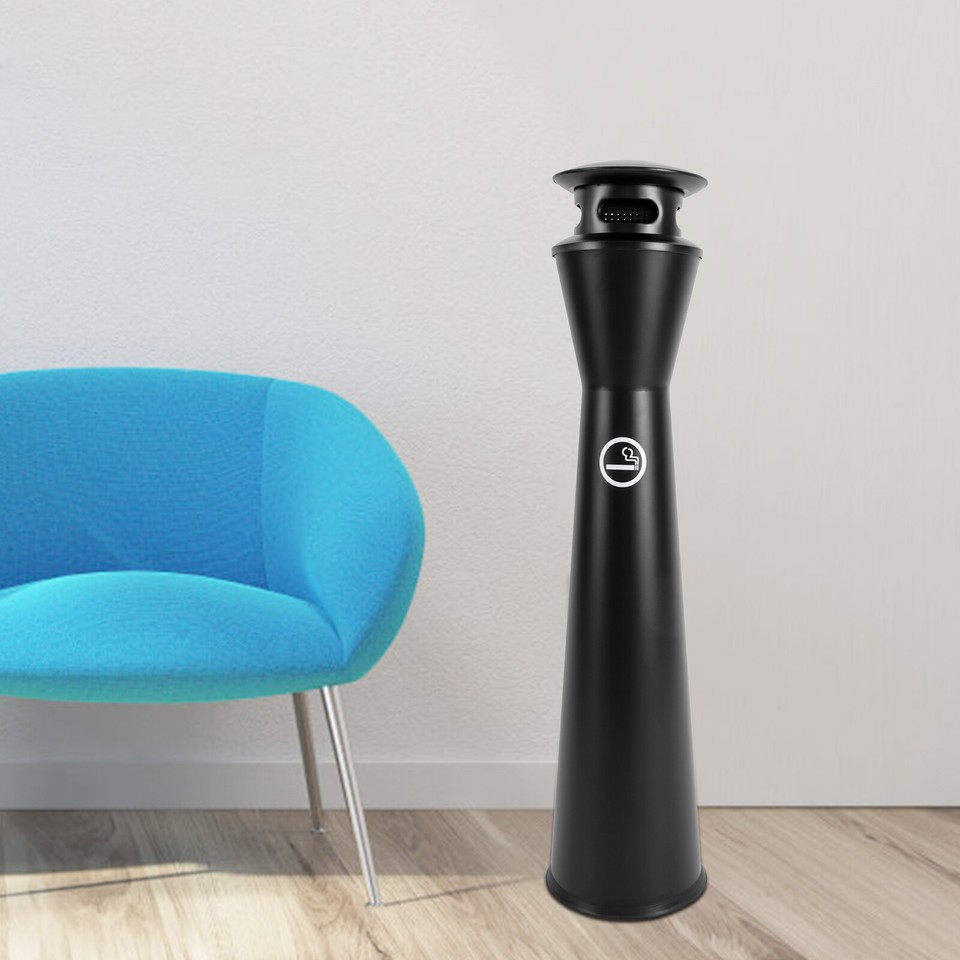 Stainless Steel Garbage Can Floorstanding Cigarette End Ashtray W/ Inner Barrel eBay