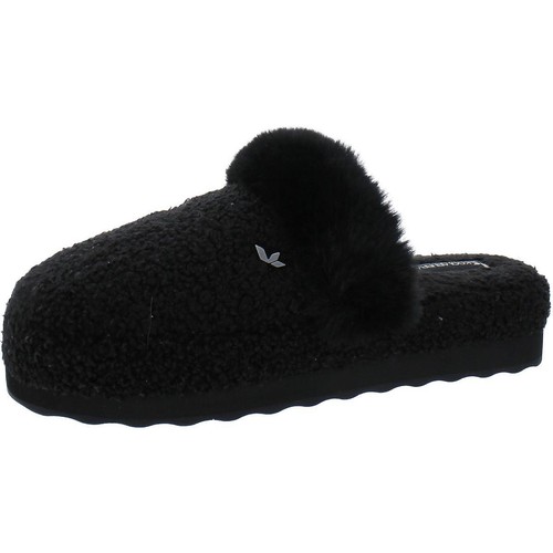 Koolaburra Womens Peachee Black Faux Fur Mules Shoes 9 Medium (B,M
