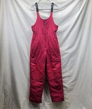 Tuta da neve LL Bean bambino taglia 16 rossa bavaglino sci invernale pezzo unico motoslitta/sci