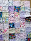 Handmade Machine Stitched Throw Size Rag Quilt  36x40" Butterflies and Ladybugs — photo 4