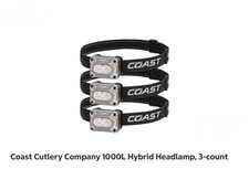 Coast 3-Pack 1000 Lumens LED Headlamps - Rechargeable  Battery Powered - NEW