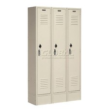 1-Tier 3 Door Locker 12"Wx18"Dx60"H Tan Assembled