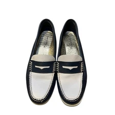 Sperry Top-Sider Women's Loafers Navy Blue White Boat Shoes Size 8M