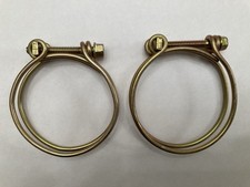 Vtg 1950-60s Gm Zinc Plated Radiator Hose Clamp 2 Pcs Size 2-14 - 2 I.d.