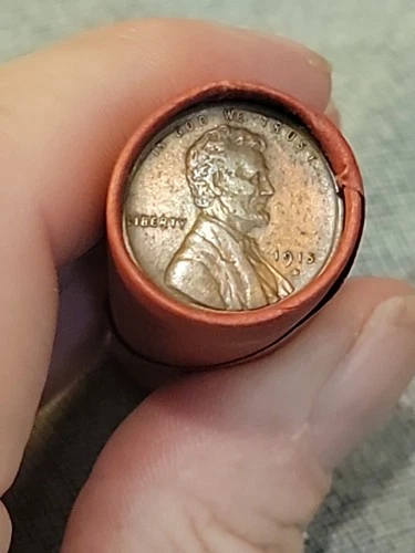 Fantastic Au+ 1915 S&D Mint Pennies Ends Of Lincoln Wheat Cent Roll