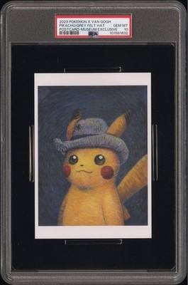 PSA 10 Pokemon Van Gogh Pikachu Grey Felt Hat Museum Exclusive