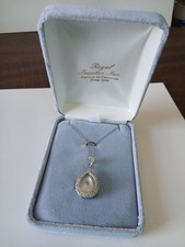 Vtg Henri Gireaux 21 Jewel Silver Manual Necklace Watch on Sterling Chain Runs!