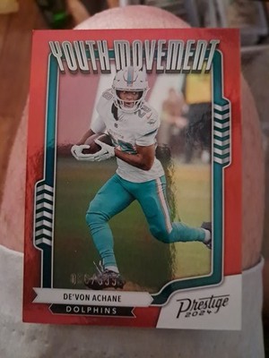 2024 Prestige De'Von Achne Youth Movement Red # 058/399 Miami Dolphins No....