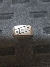 Vintage Mid Century the Word “DAD” Sterling Ring Size 11 Salerno,Italy W/heart