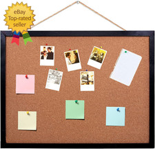 Black Cork Board Bulletin Board 14.6"X 11" Cork Board Oak Wood Finish Frame