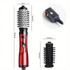 2 in 1 Rotating Hot Air Brush Hair Dryer Styler Curler Straightener One Step
