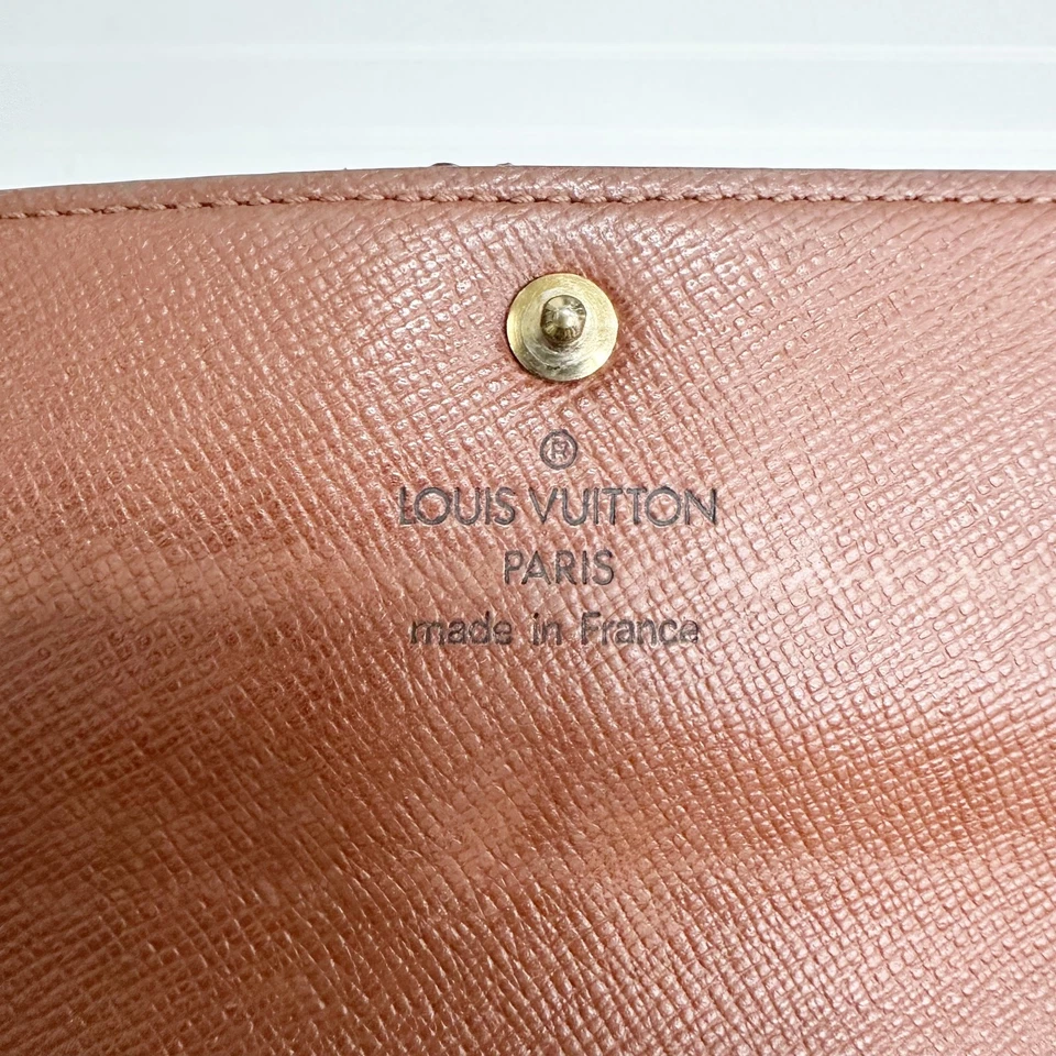 Louis Vuitton Monogram Sarah Envelope Wallet Brown Coated Canvas Vintage Bifold - Image 3 of 4