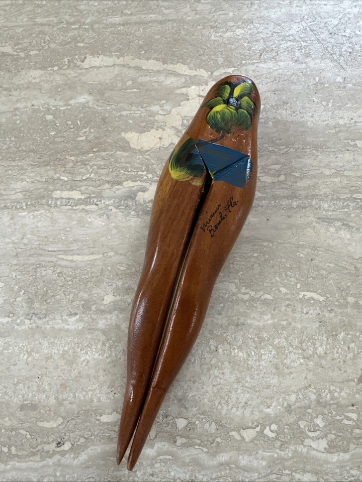 Vintage Wood Leg Nutcracker Novelty Naughty Barware Carved Figural 7" Oddity
