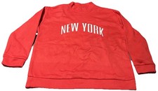 New York Sweatshirt Youth XL Red Crewneck Pullover Casual Graphic Spell Out