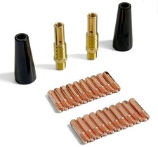 24PCS Flux Core Gasless Nozzle Welding Kit Flux Core Gasless Nozzle Tips MIG ...