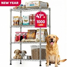  M MZG Shelving Steel Heavy Duty 4-Tier Utility Shelving Unit Steel Wire Rack