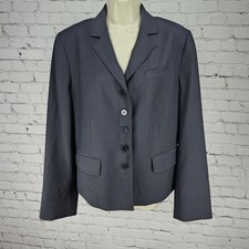 Talbots Navy Wool Blend Stretch 5 Button Vented Notch Blazer Suit Jacket 16