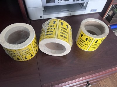 Prize Tickets Given Here Labels Stickers 3 rolls New Redemption Games