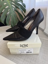 BCBG Paris Shoes Black Leather Pointed Toe Stiletto Shoes Size 9