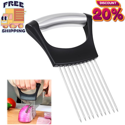 Large Onion Slice Holder Stainless Steel Onion Chopper Vegetable Cutter, Multi-u