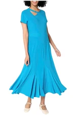 Antthony Women's Studio Stretch Knit Spiral Midi Dress Monaco Blue