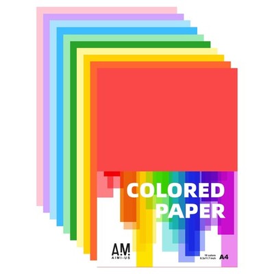80 Sheets Assorted Colors Bulk for School Supplies A4 Copy Paper Construction...