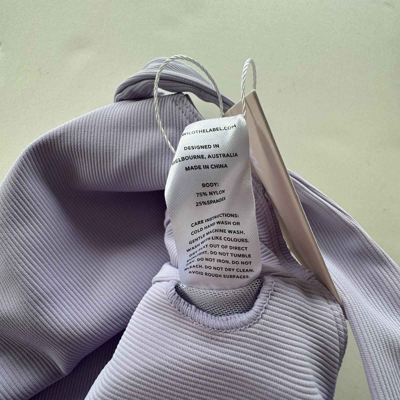 NWT Wilo the Label M Ribbed Active Romper Lilac Purple Lavender $68 One Piece