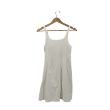 Quince Power-Up Square Neck Dress Classic White Basic Sleeved S