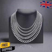 Mens Women Gold Silver Necklace Stainless Steel Cuban Curb Link Chain Necklace,,