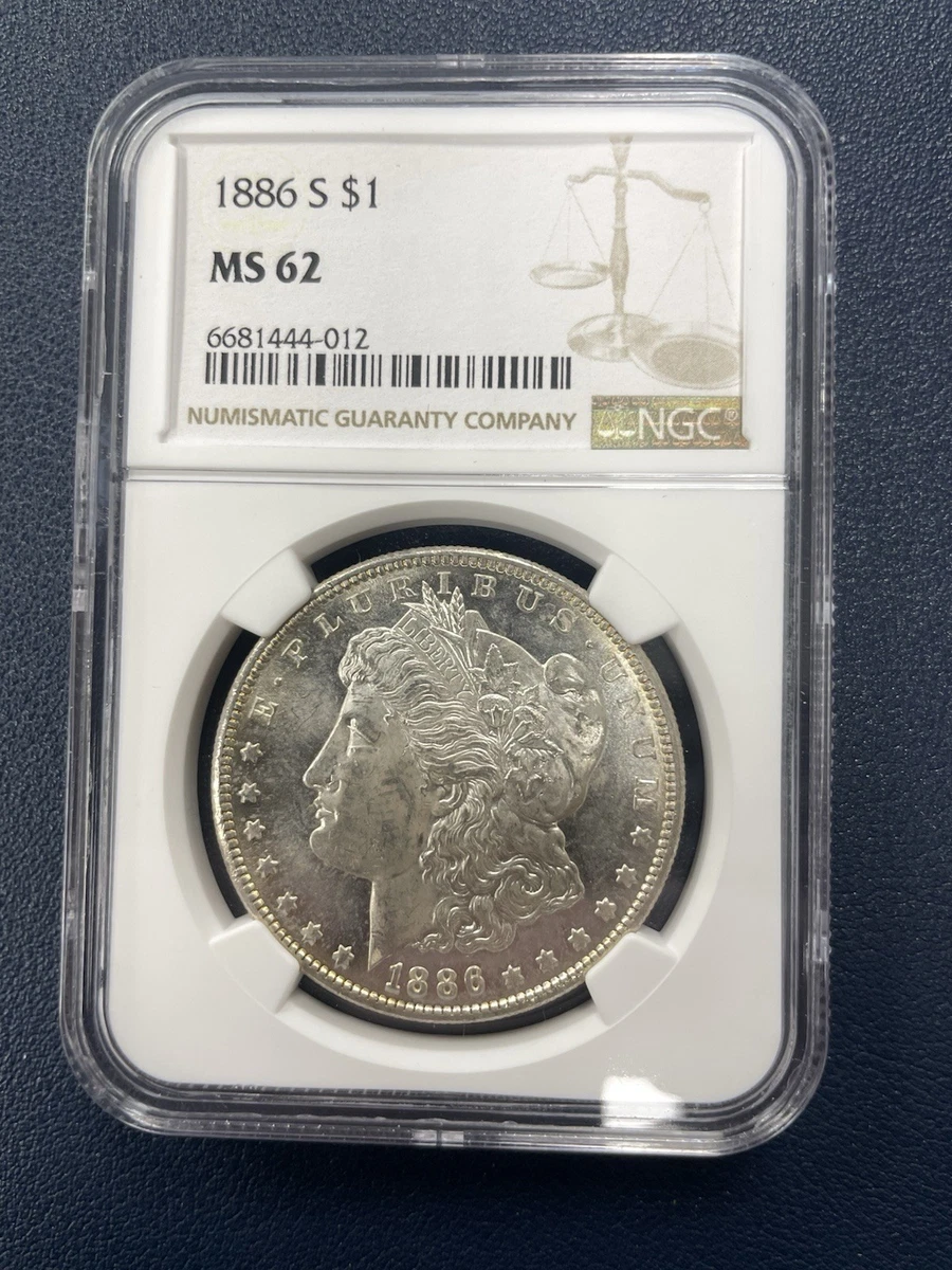 1886 Morgan Silver Dollar MS62モルガンダラー118 1886 Morgan Silver