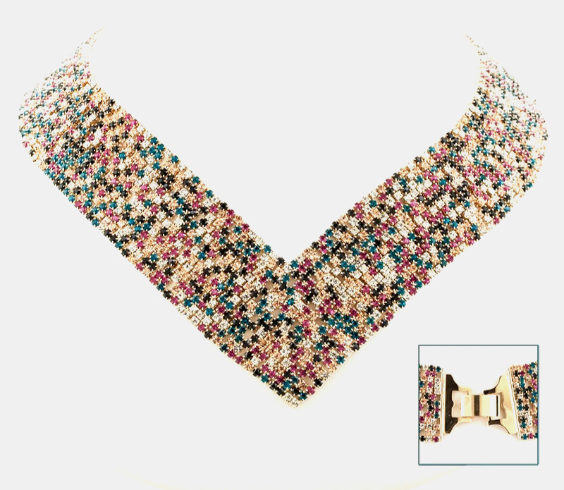 OFF PARK MULTICOLOR CRYSTAL STATEMENT NECKLACE - … - image 2