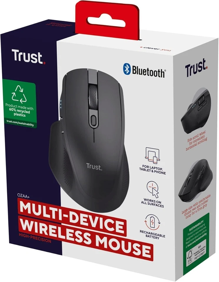 Trust Ozaa+ Kabellose Maus Bluetooth + 2.4GHz, Programmierbare Mehrgeräte Funkma - Bild 3 von 4