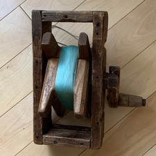 Primitive Kite String Winder with Nylon String Handmade Very Old