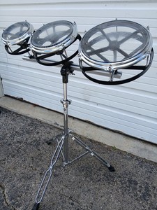 Vintage 1980’s  RotoToms & Stand Drums  6” 8” 10” Set Black Frames W/ Chrome