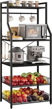 Image of 5-tiers Kitchen Bakers Rack With Storage Microwave Oven Stand Coffee Bar Station
