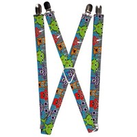 `Suspenders - 1.0`` - Cute Monsters Gray/Flame Blue` (Us Import) Acc Neu