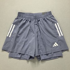 JY1786 Adidas Men's OTR B 2In1 PS Running Shorts 7" Silver Violet Size Small NWT