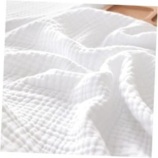 100 Cotton Muslin Throw Blanket 50" x 60", 4-Layer Throw 50"X60" 01 - White