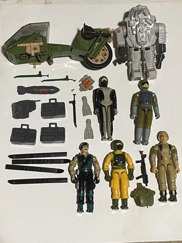 1983-1986 GI JOE Vintage figures S.n.a.k.e. Torpedo, Falcon Pilot & accessories