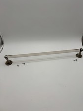 Vintage Clear glass Towel Bar Rack 24 Inch Metal Wall Mount Brackets Bathroom